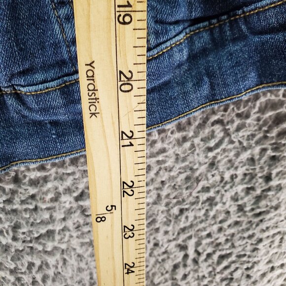 Torrid Jacket Womens 0X Blue Denim Jacket With Knit Sleeves - Picture 5 of 9